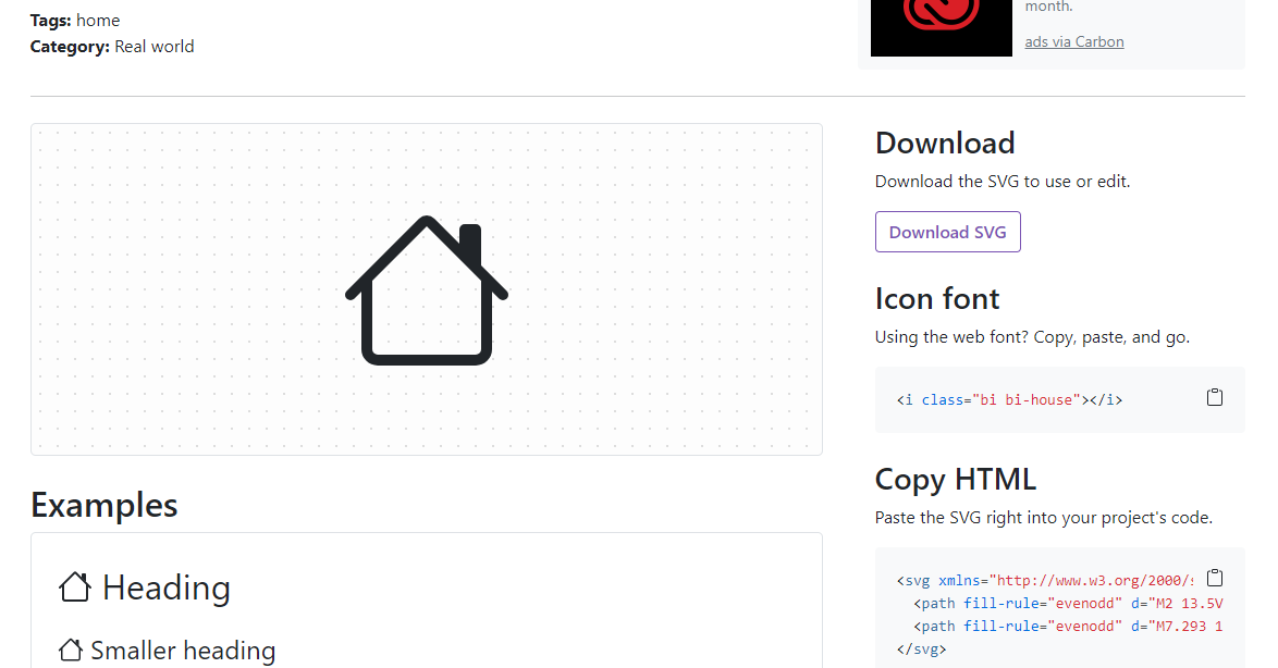 Icon home bootstrap